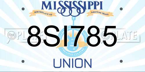 8SI785 Mississippi License Plate