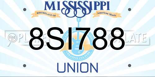 8SI788 Mississippi License Plate