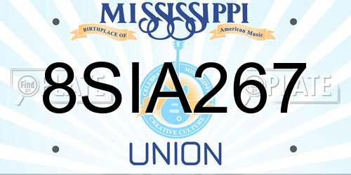 8SIA267 Mississippi License Plate
