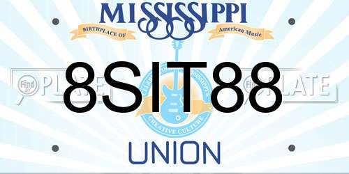 8SIT88 Mississippi License Plate