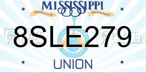 8SLE279 Mississippi License Plate