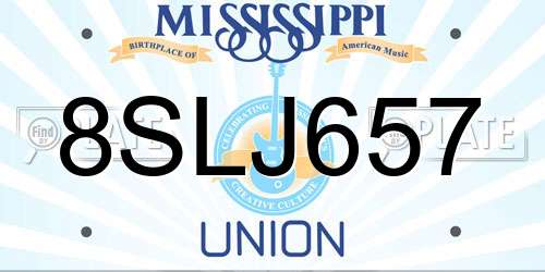 8SLJ657 Mississippi License Plate