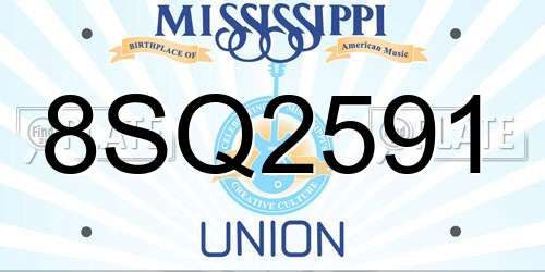8SQ2591 Mississippi License Plate