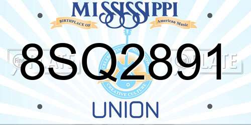 8SQ2891 Mississippi License Plate