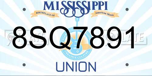 8SQ7891 Mississippi License Plate