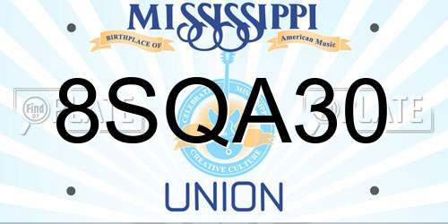 8SQA30 Mississippi License Plate