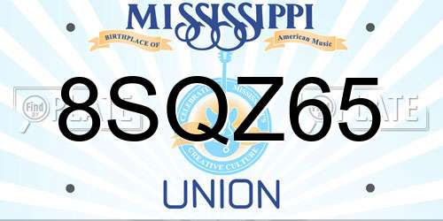 8SQZ65 Mississippi License Plate