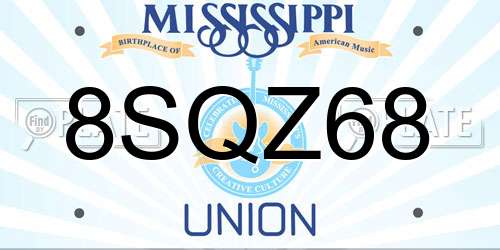 8SQZ68 Mississippi License Plate