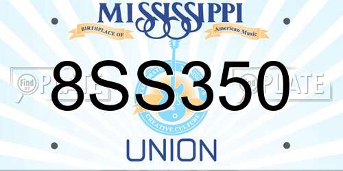 8SS350 Mississippi License Plate