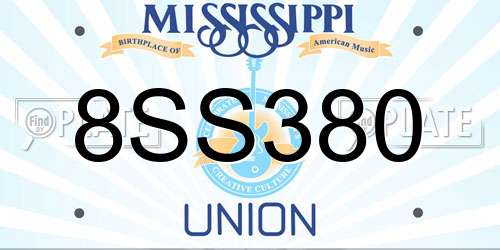 8SS380 Mississippi License Plate