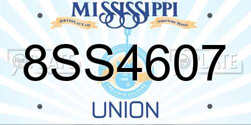 8SS4607 Mississippi License Plate