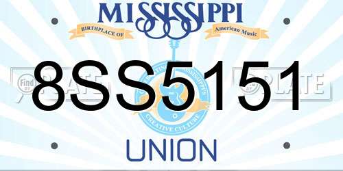 8SS5151 Mississippi License Plate