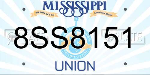 8SS8151 Mississippi License Plate