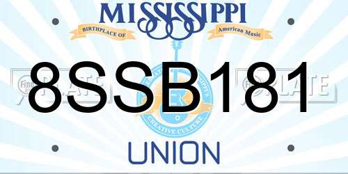 8SSB181 Mississippi License Plate