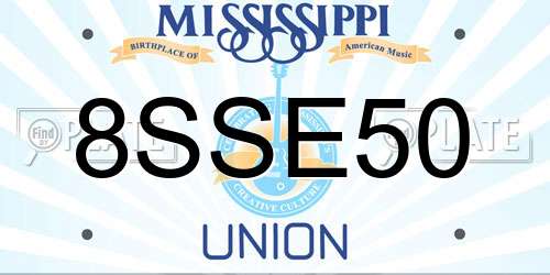 8SSE50 Mississippi License Plate