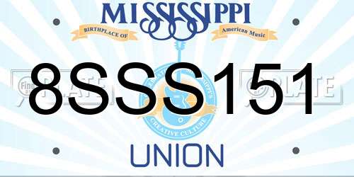 8SSS151 Mississippi License Plate