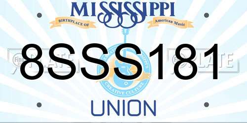 8SSS181 Mississippi License Plate