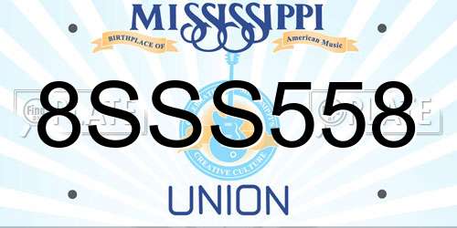 8SSS558 Mississippi License Plate