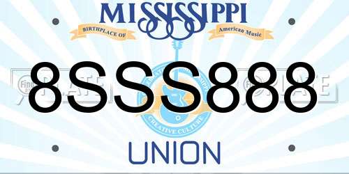 8SSS888 Mississippi License Plate