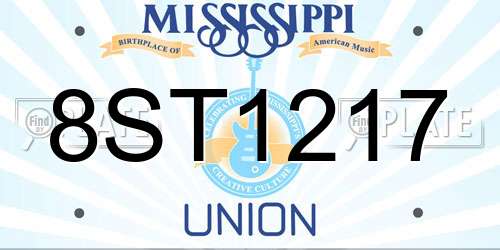 8ST1217 Mississippi License Plate