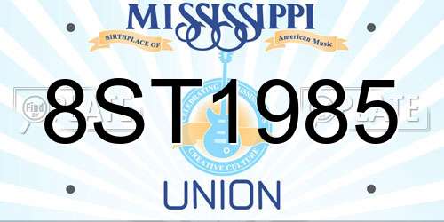 8ST1985 Mississippi License Plate