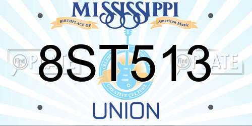 8ST513 Mississippi License Plate