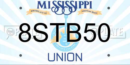 8STB50 Mississippi License Plate