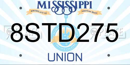 8STD275 Mississippi License Plate