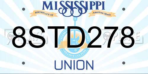8STD278 Mississippi License Plate