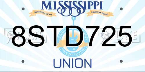 8STD725 Mississippi License Plate
