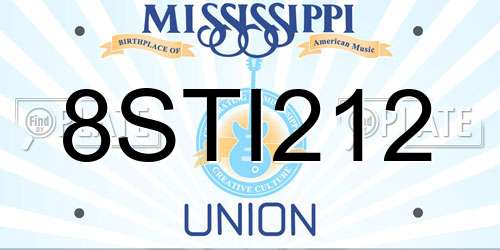 8STI212 Mississippi License Plate