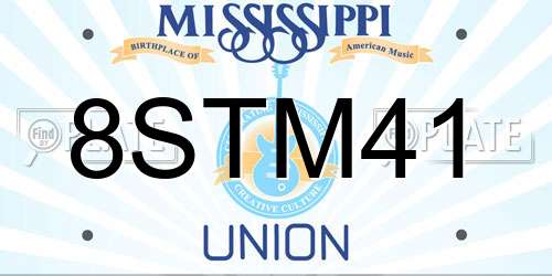 8STM41 Mississippi License Plate