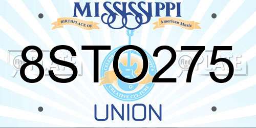 8STO275 Mississippi License Plate