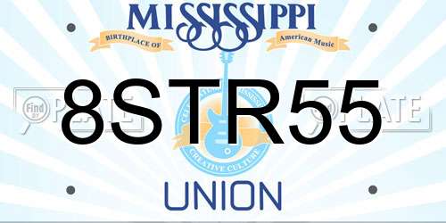 8STR55 Mississippi License Plate