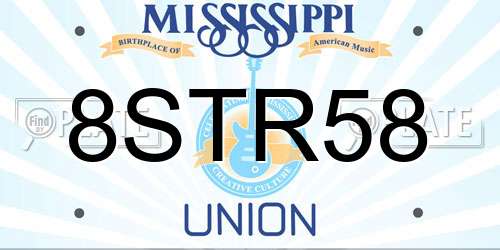 8STR58 Mississippi License Plate