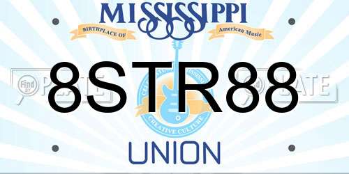 8STR88 Mississippi License Plate