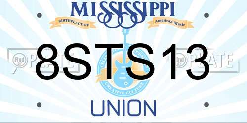 8STS13 Mississippi License Plate
