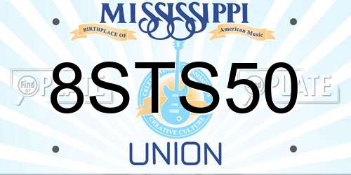 8STS50 Mississippi License Plate