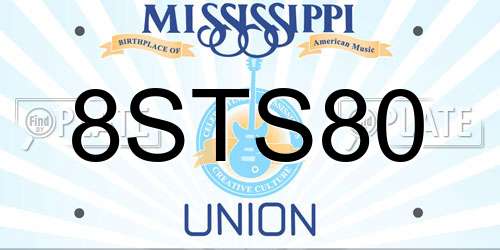 8STS80 Mississippi License Plate
