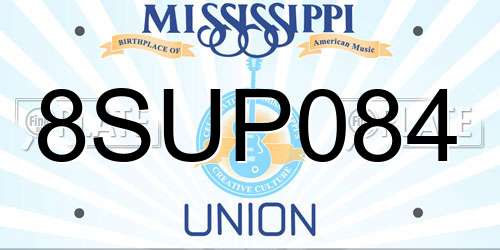 8SUP084 Mississippi License Plate