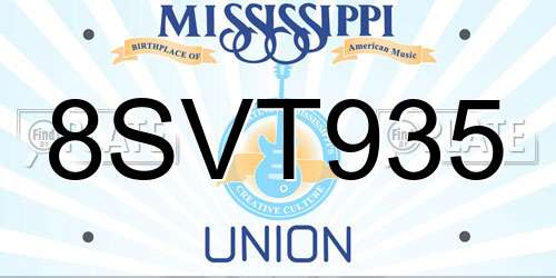 8SVT935 Mississippi License Plate
