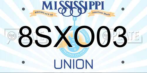 8SXO03 Mississippi License Plate