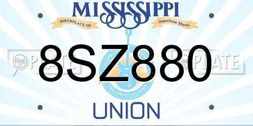 8SZ880 Mississippi License Plate