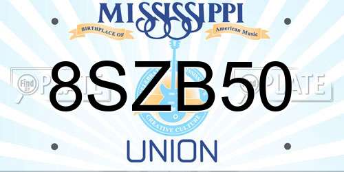 8SZB50 Mississippi License Plate