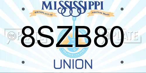 8SZB80 Mississippi License Plate