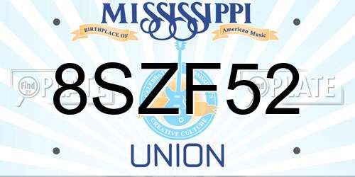 8SZF52 Mississippi License Plate