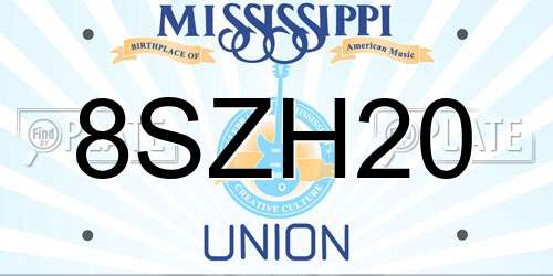 8SZH20 Mississippi License Plate