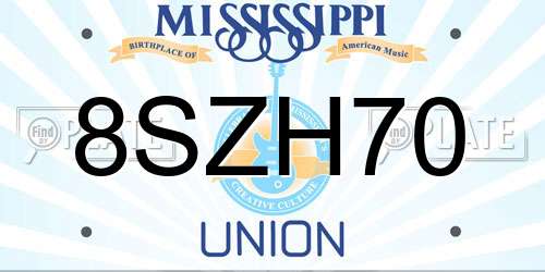 8SZH70 Mississippi License Plate