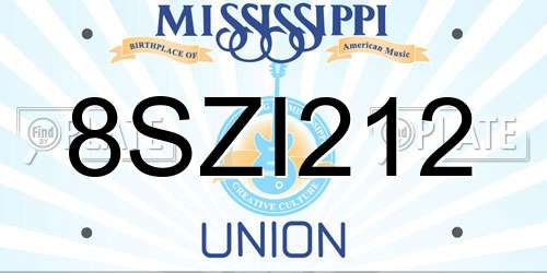8SZI212 Mississippi License Plate