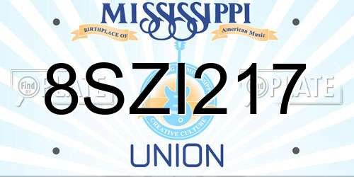 8SZI217 Mississippi License Plate